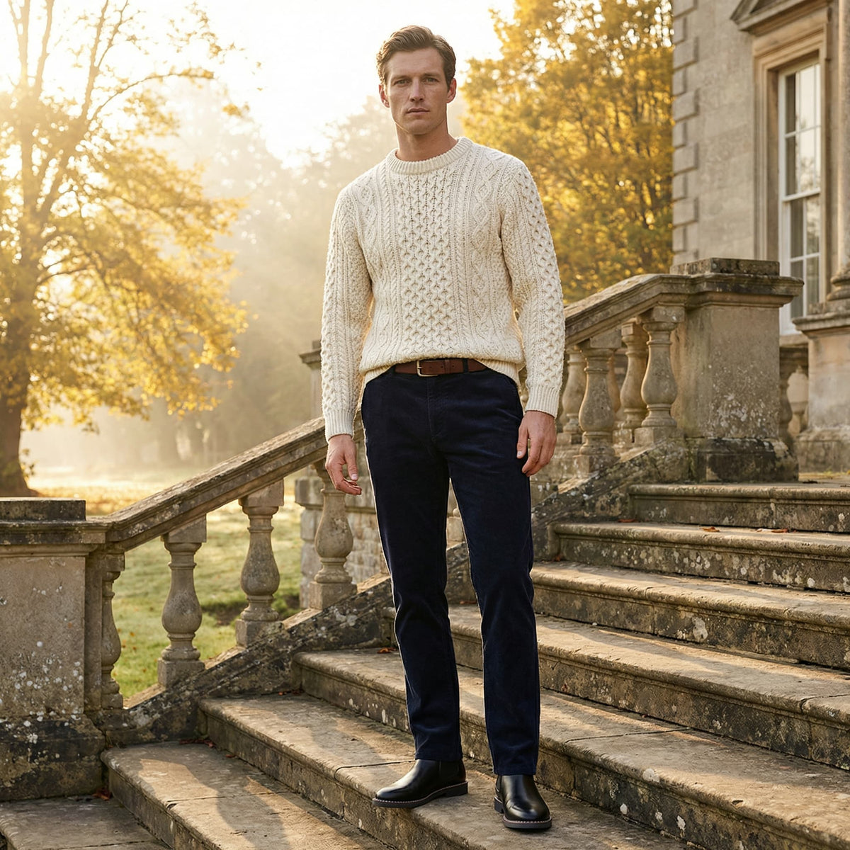 Welt Stitched Vegan Leather Chelsea Boots for Men