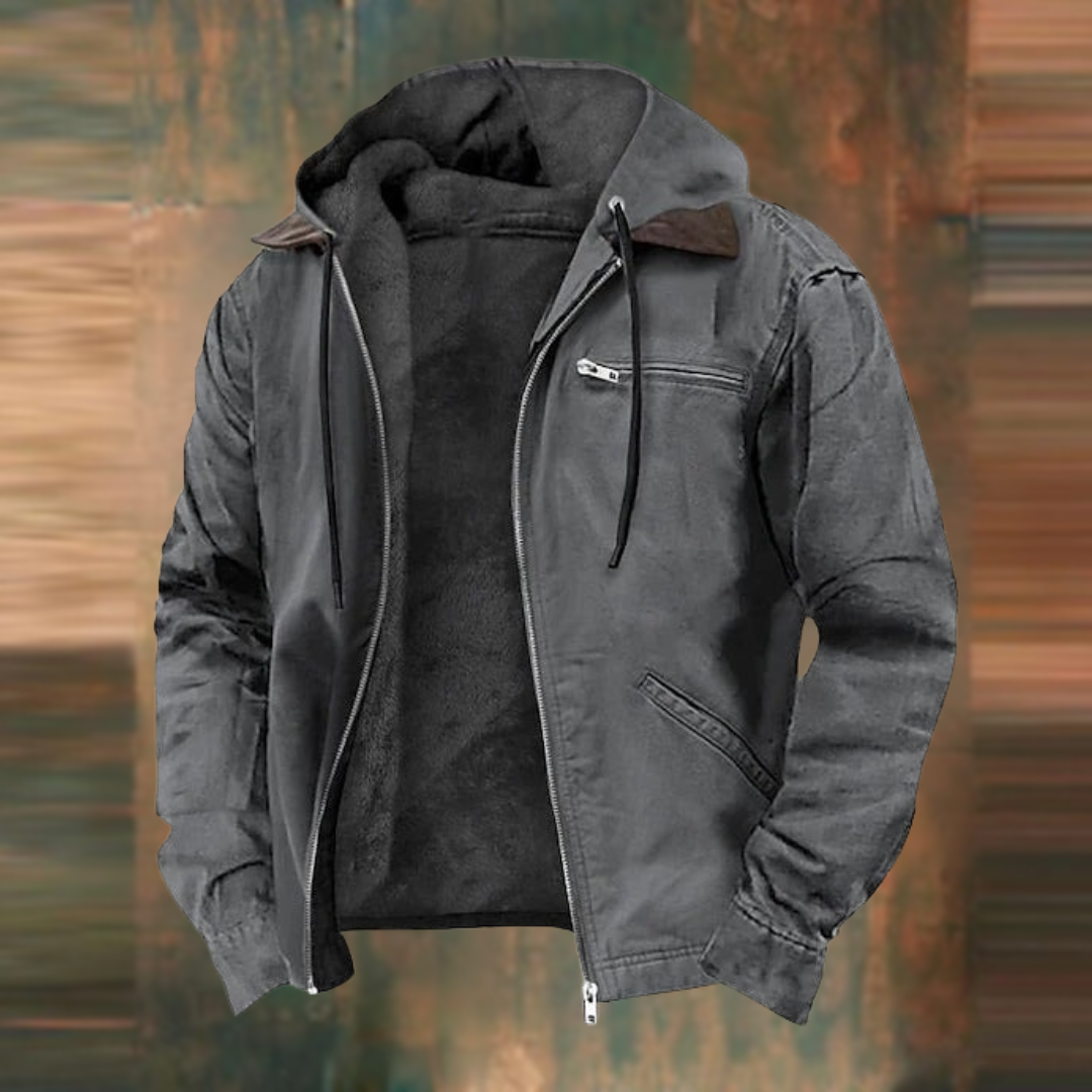 Men's Classic Cotton Field Coat in Grey
