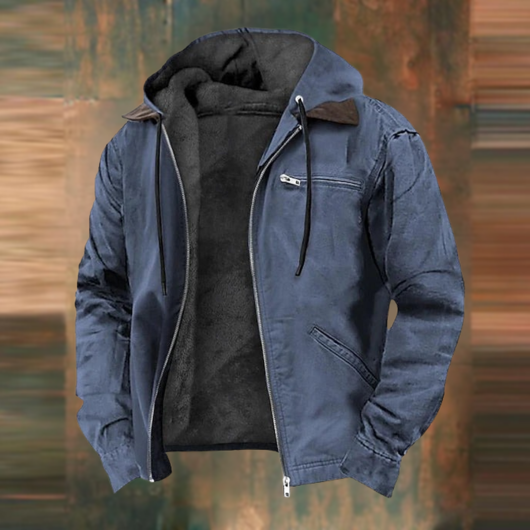 Men's Classic Cotton Field Coat in Blue