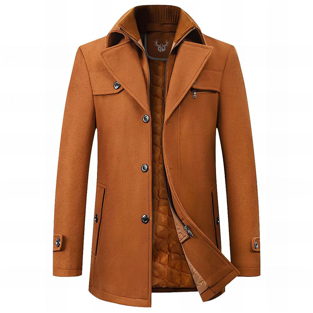 Men's Wool-Blend All-Season Coat in Camel