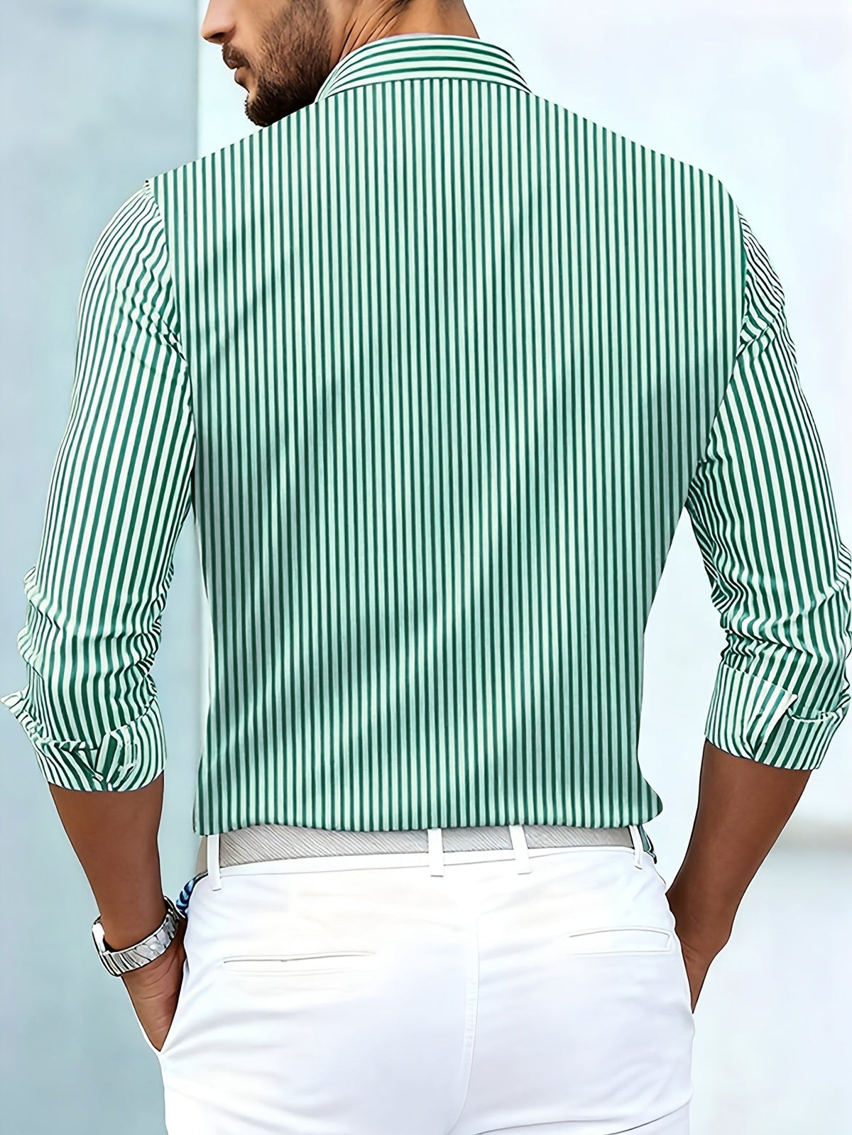 Men's Vintage Striped Long Sleeve Shirt