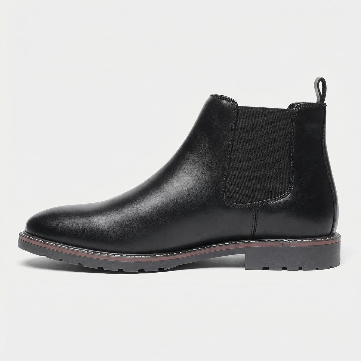 Welt Stitched Vegan Leather Chelsea Boots for Men