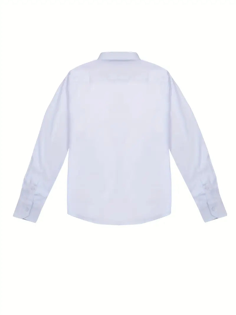Button Up Shirt Mens Long Sleeve Tailored Fit with Contrast Collar and Cuffs