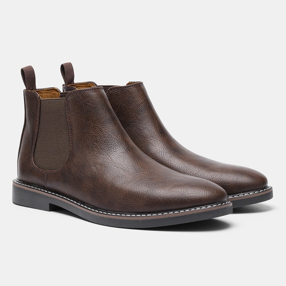 Welt Stitched Vegan Leather Chelsea Boots for Men