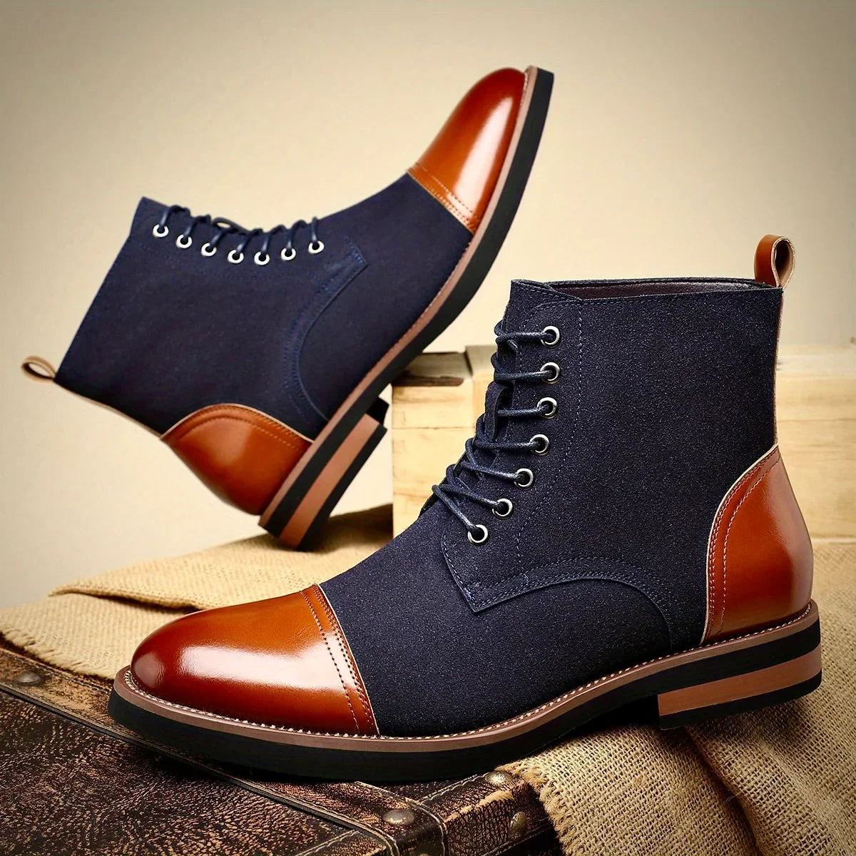 Men's Cap-Toe Oxford Lace-Up Boots