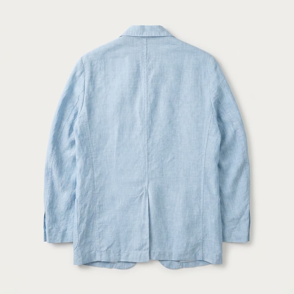 Linen Blazer Mens Unstructured Notch Lapel Patch Pockets