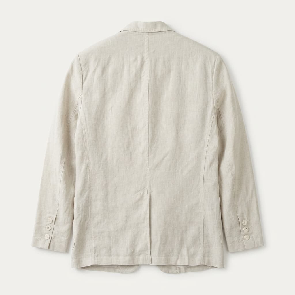 Linen Blazer Mens Unstructured Notch Lapel Patch Pockets