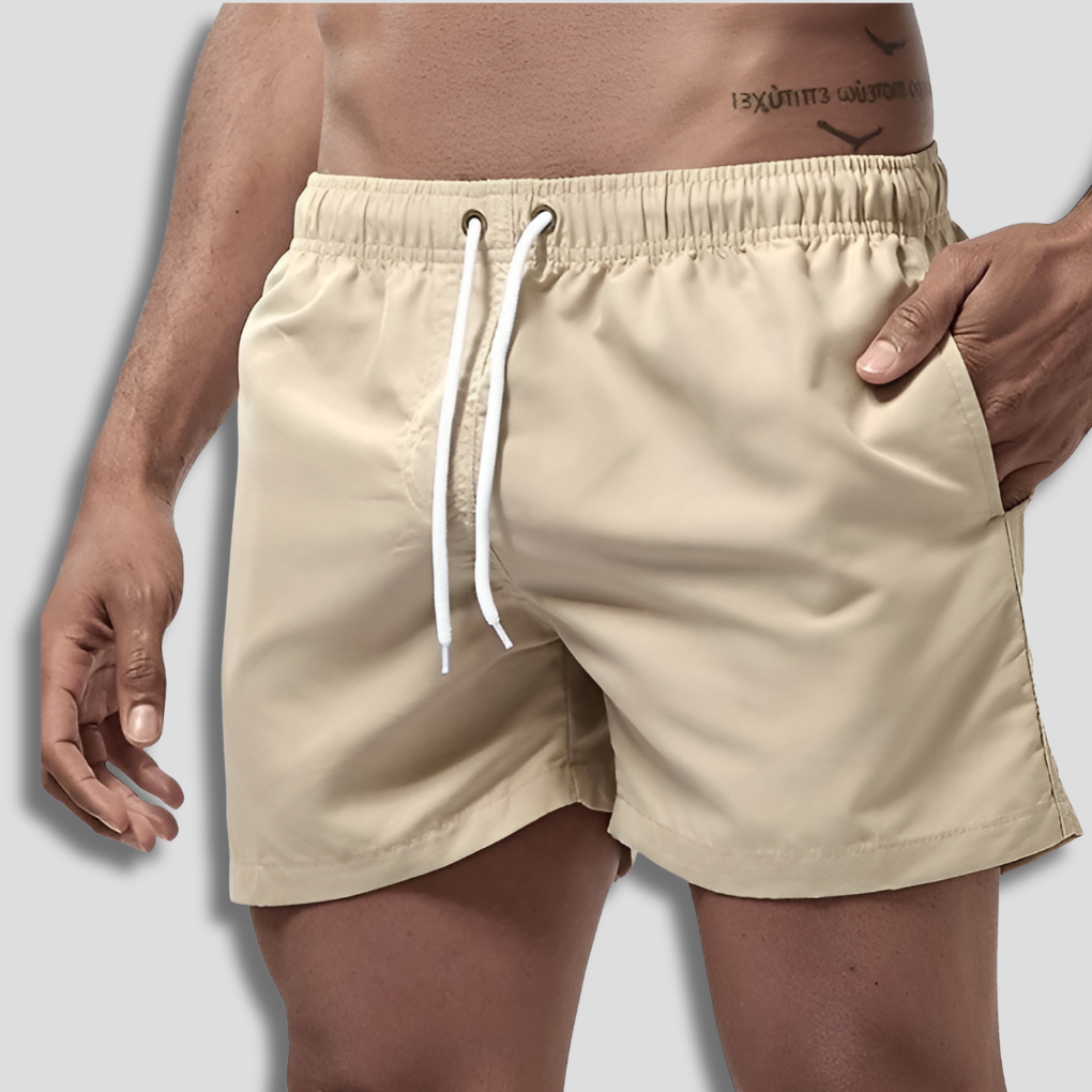 Men's Beach Swimming Shorts Elastic Drawstring