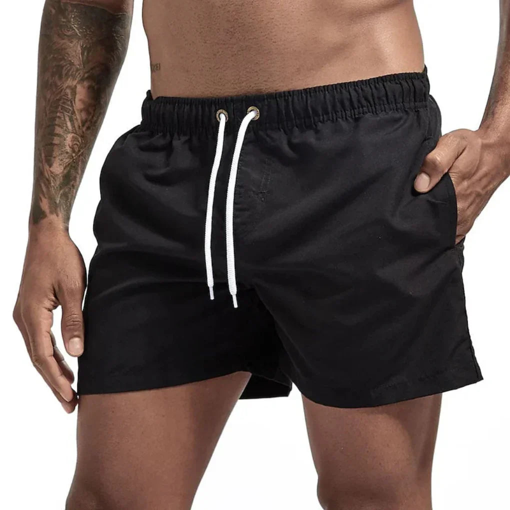 Men's Beach Swimming Shorts Elastic Drawstring
