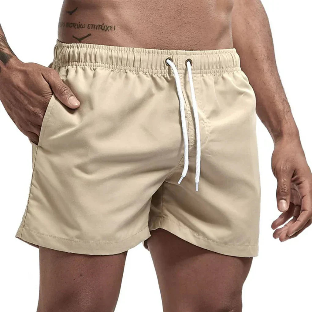 Men's Beach Swimming Shorts Elastic Drawstring