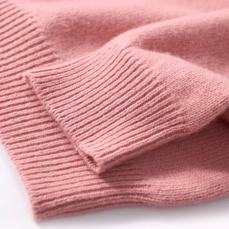 Ribbed Trim Cashmere Blend Knit Sweater for Men