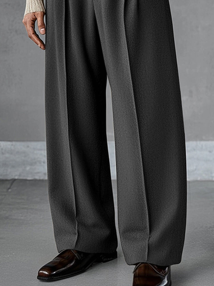 Men's Pleated Wide-Leg Trousers