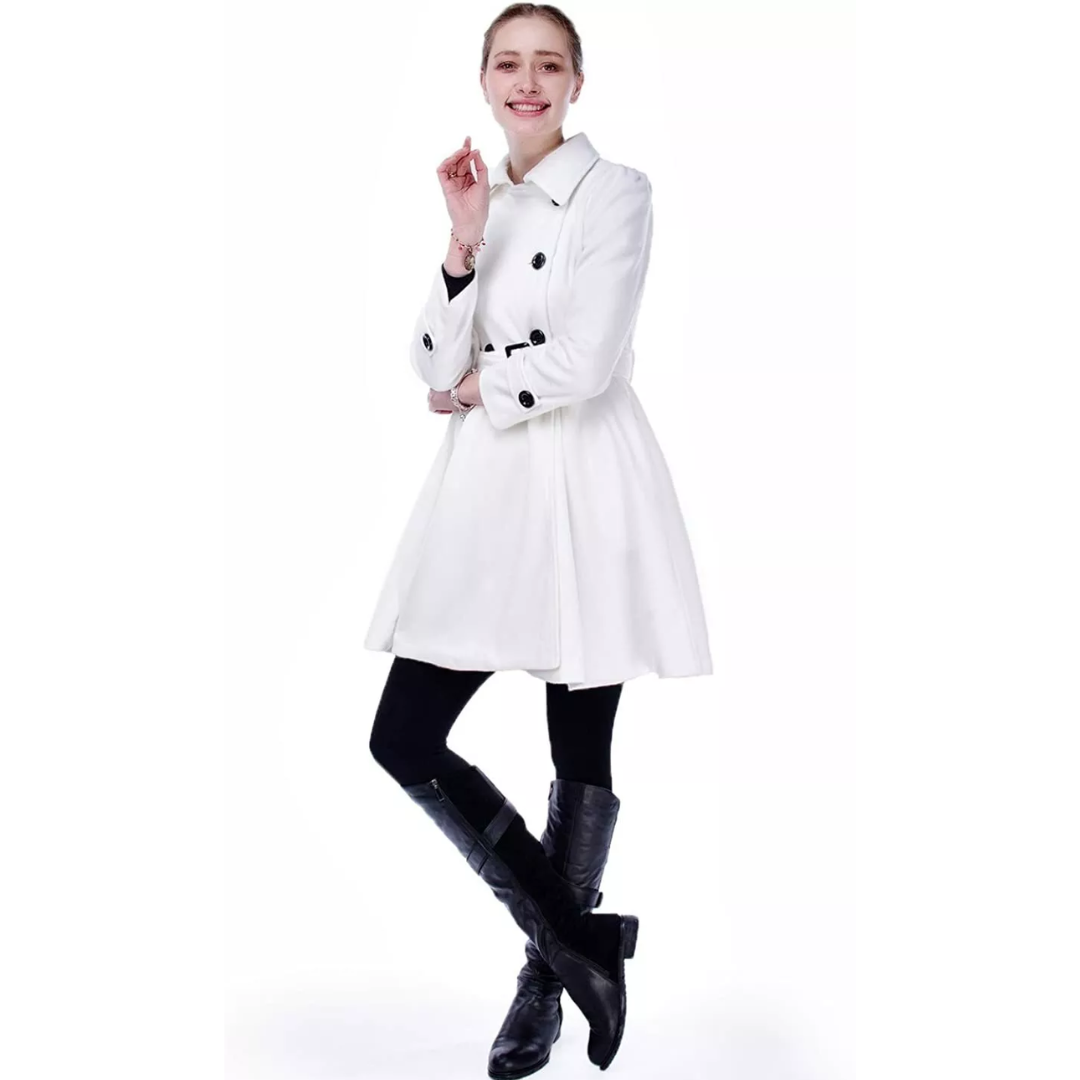 Women's Double Breasted Belted Trench Coat