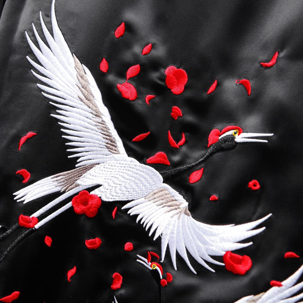 Flying Cranes Embroidered Souvenir Jacket