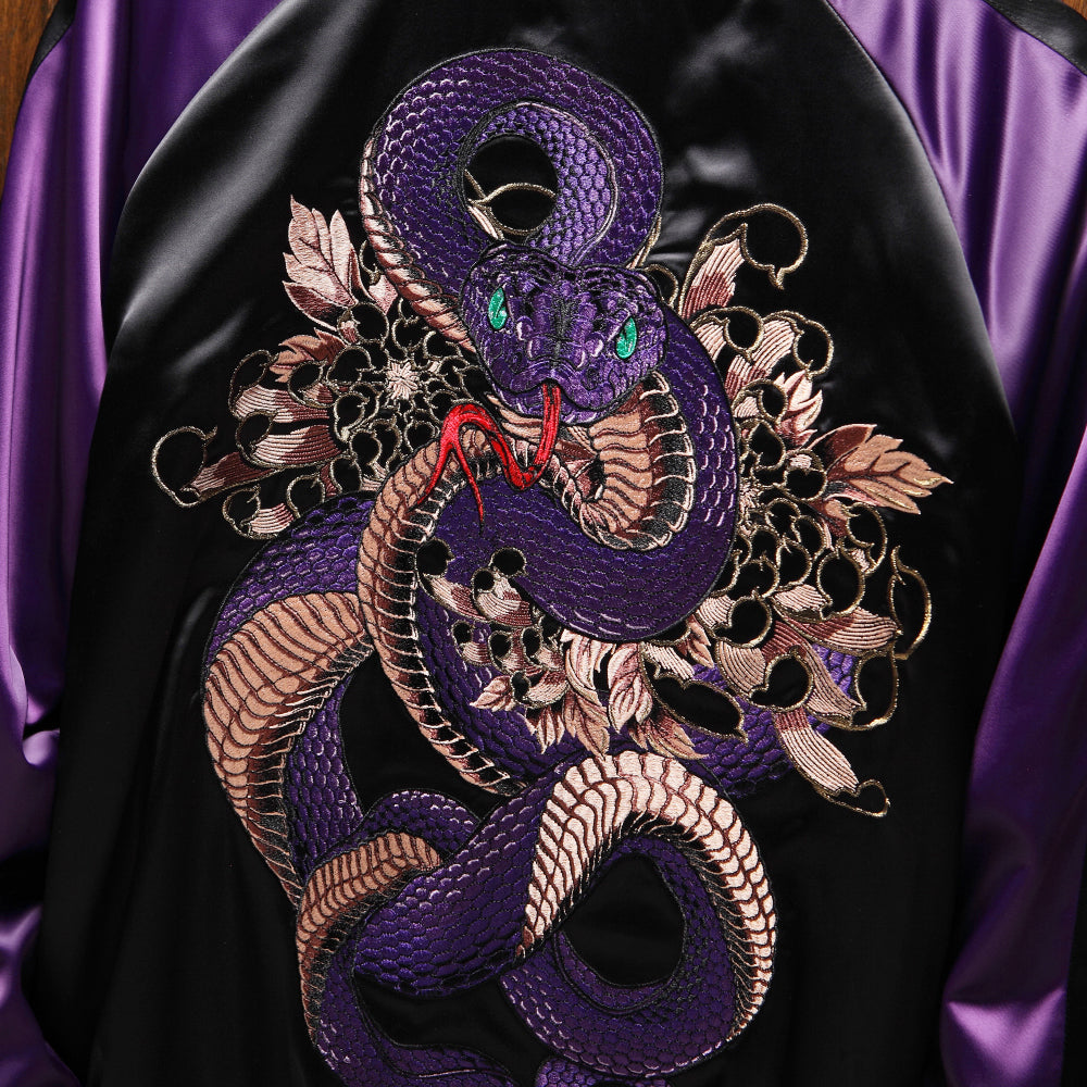 Violet Viper Embroidered Souvenir Jacket