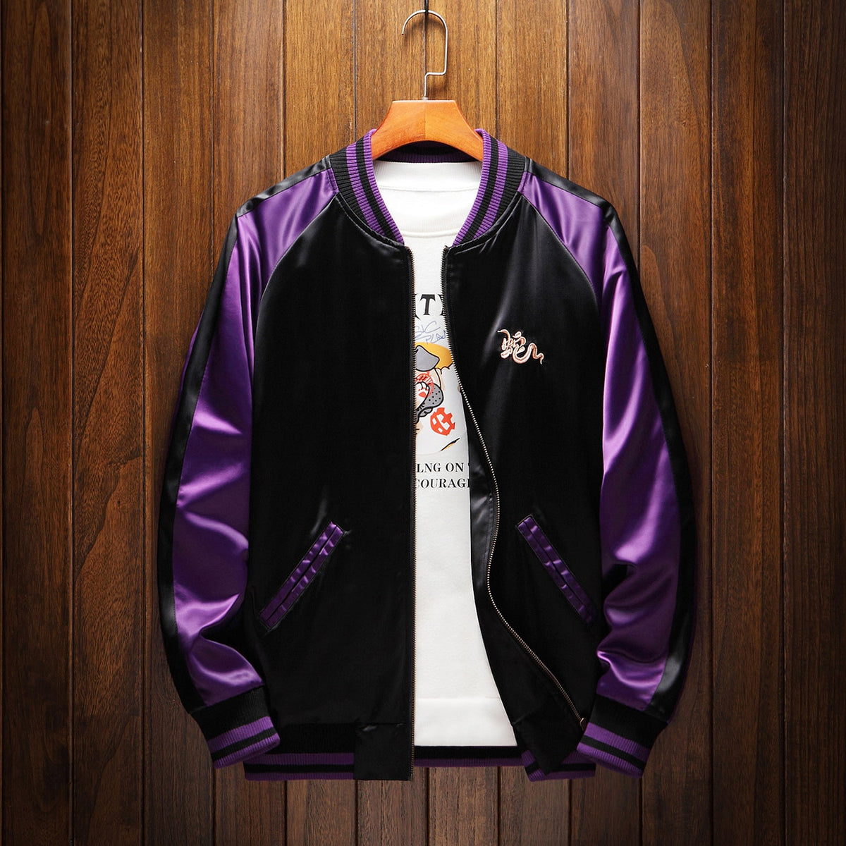 Violet Viper Embroidered Souvenir Jacket
