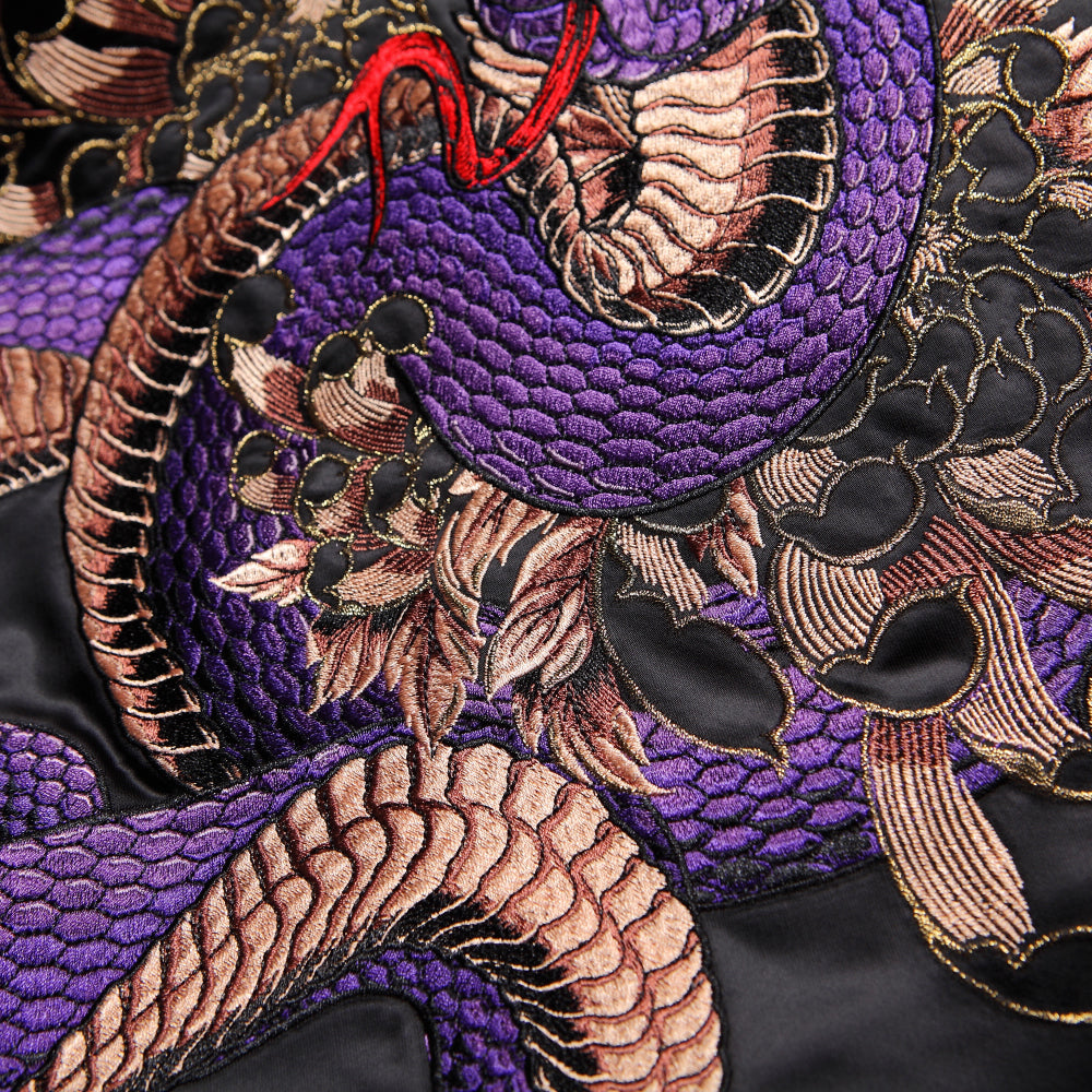Violet Viper Embroidered Souvenir Jacket