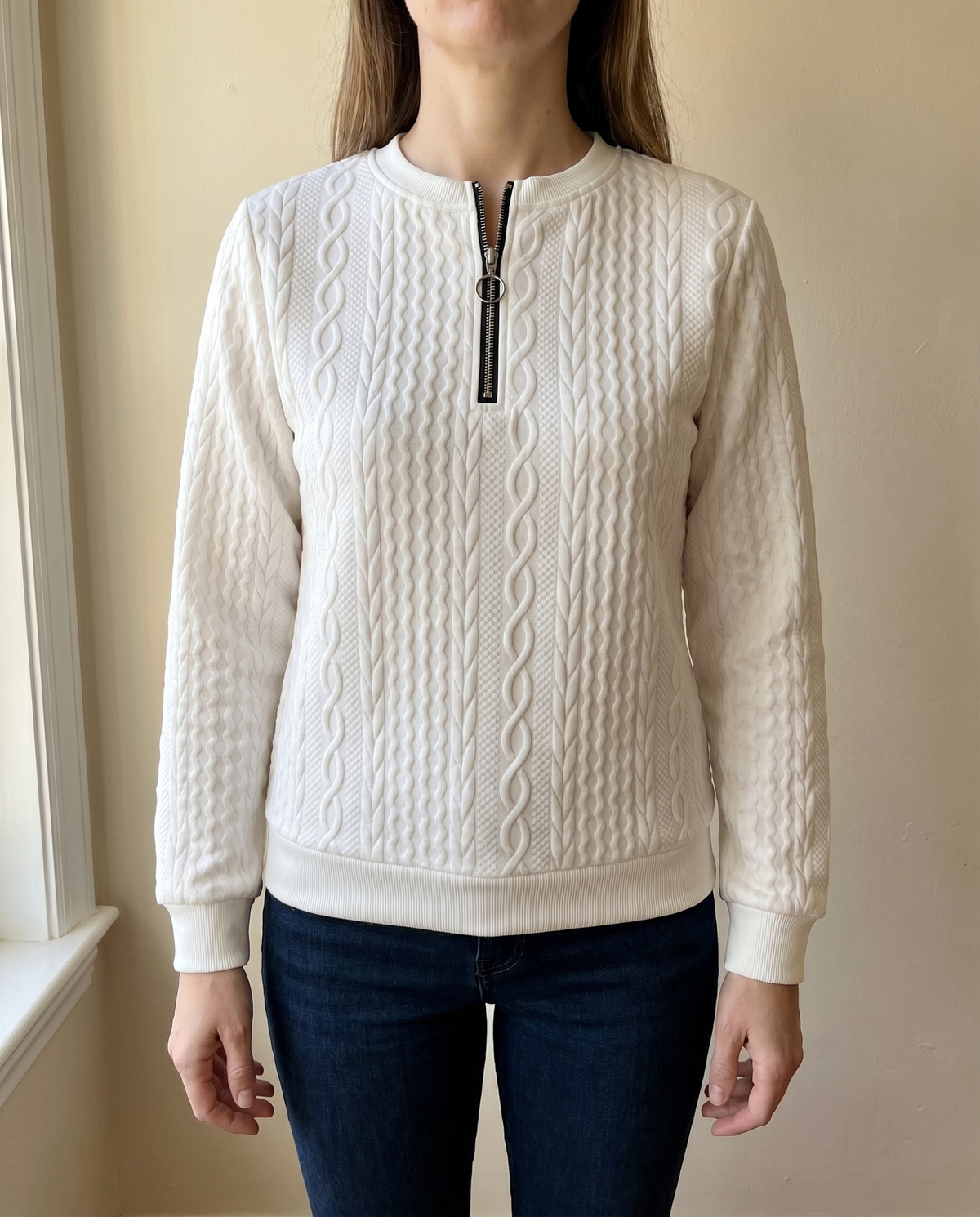 Women's Textured Quarter-Zip Sweatshirt