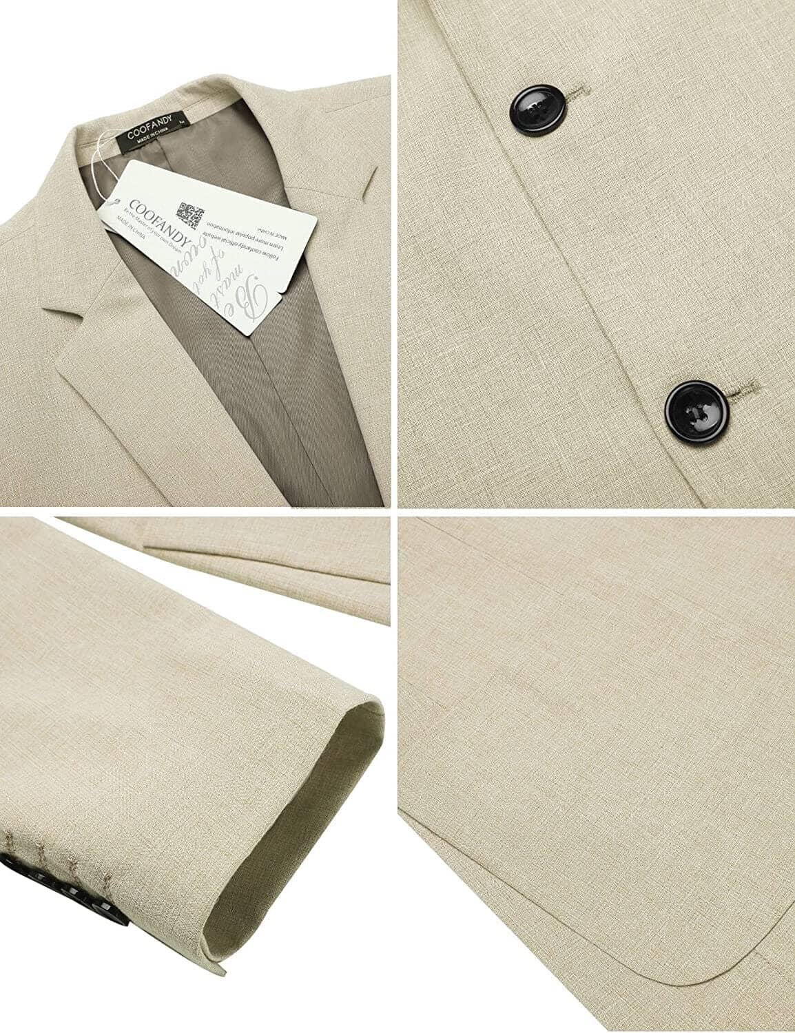 Men's Lightweight Linen-Look Two-Button Blazer