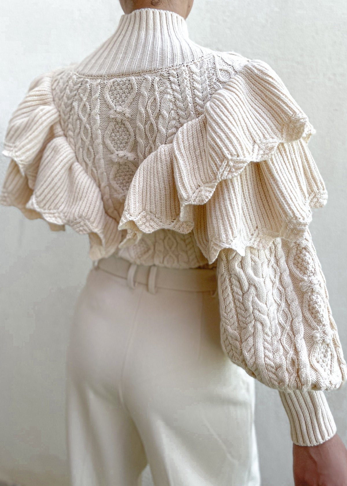 Floral Embroidered Chunky Knit Sweater
