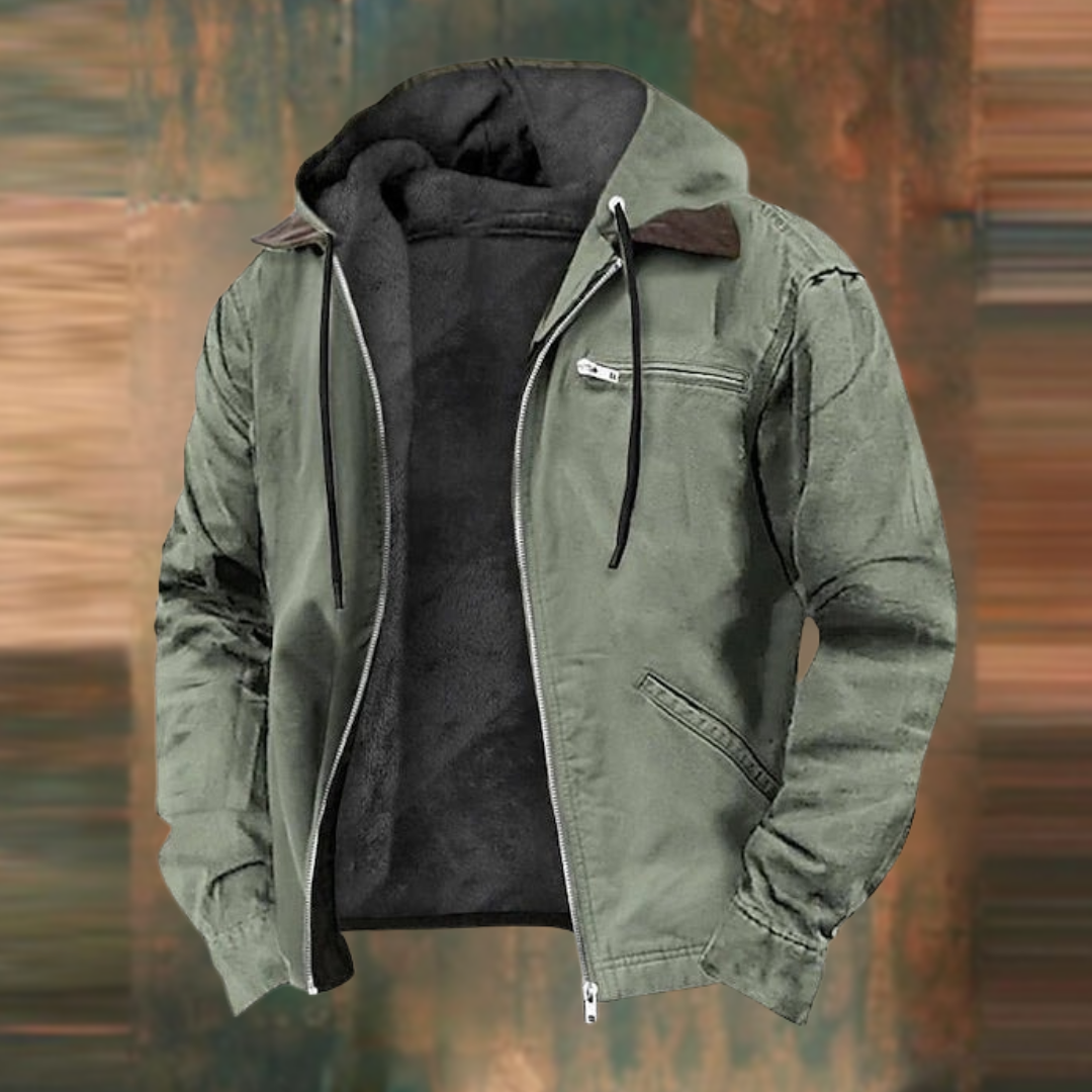 Men's Classic Cotton Field Coat in Green