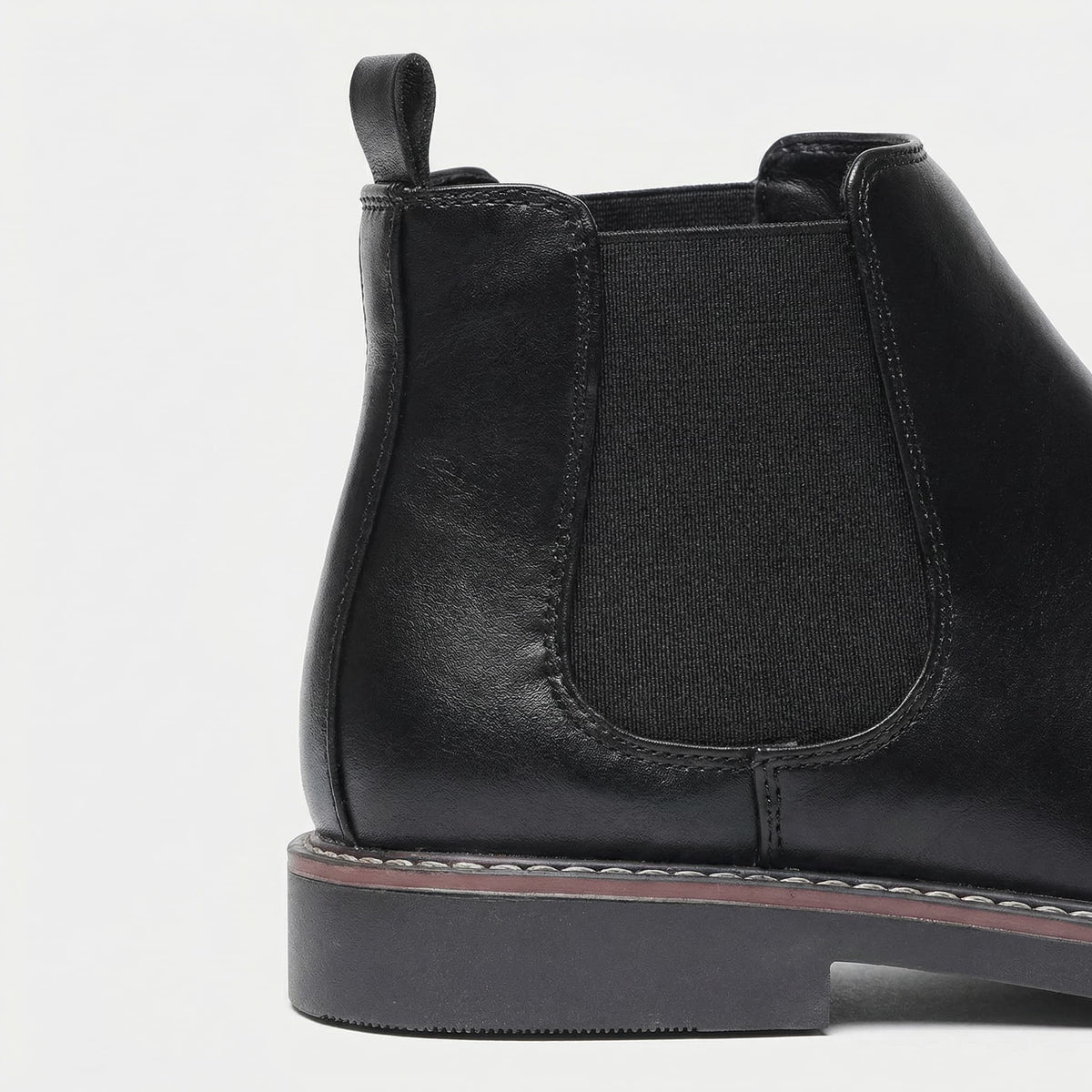 Welt Stitched Vegan Leather Chelsea Boots for Men