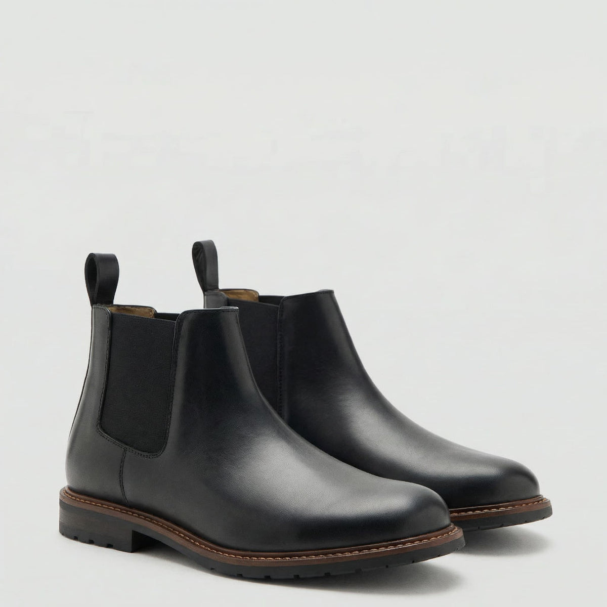 Welt Stitched Vegan Leather Chelsea Boots for Men