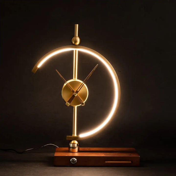 Clock Table Lamp with Wireless Charging