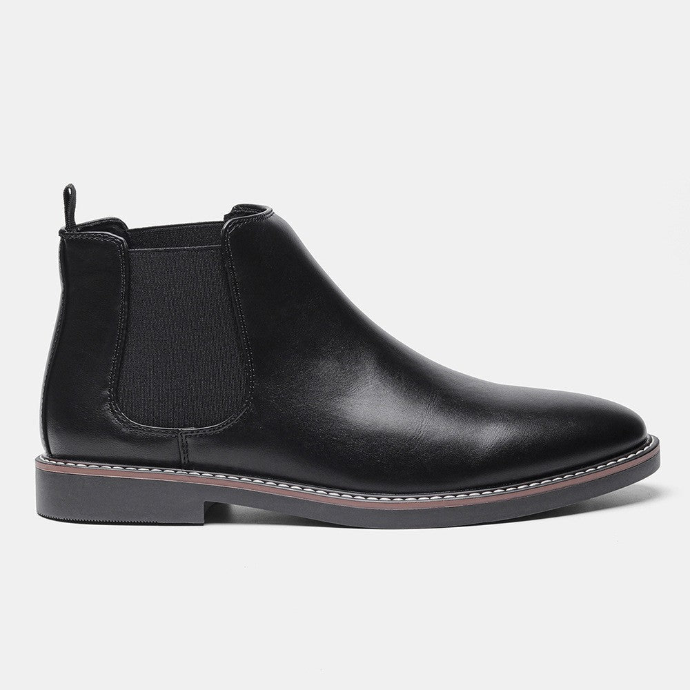 Welt Stitched Vegan Leather Chelsea Boots for Men