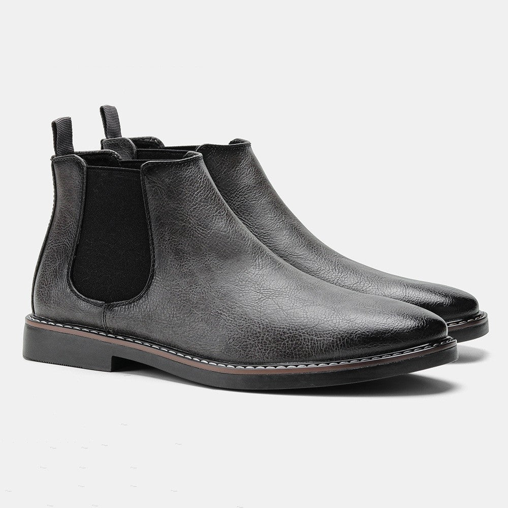 Welt Stitched Vegan Leather Chelsea Boots for Men