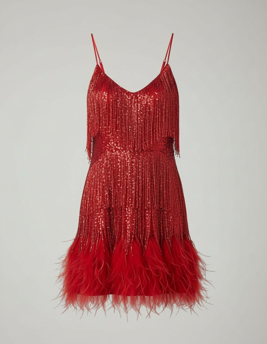 Sequin Dress Womens Cocktail Party Spaghetti Strap Tailored