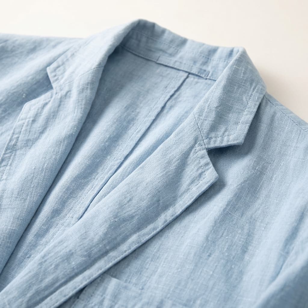 Linen Blazer Mens Unstructured Notch Lapel Patch Pockets