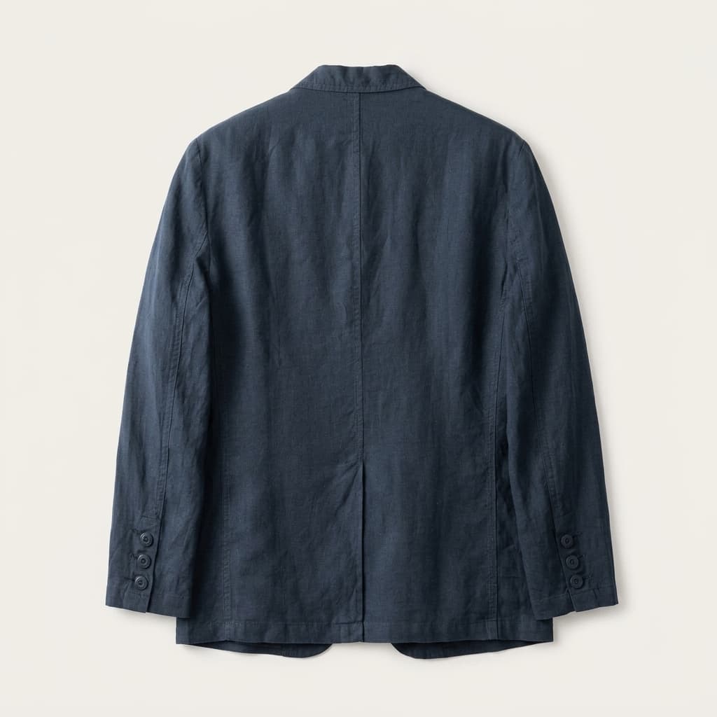 Linen Blazer Mens Unstructured Notch Lapel Patch Pockets