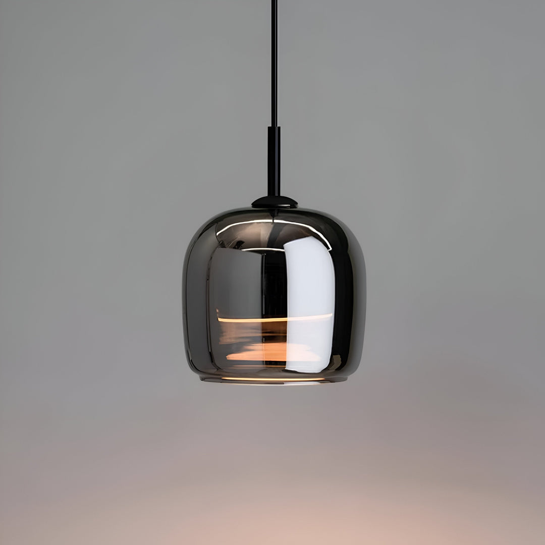 Black Gray Glass Pendant Light - Indoor Hanging Lamp