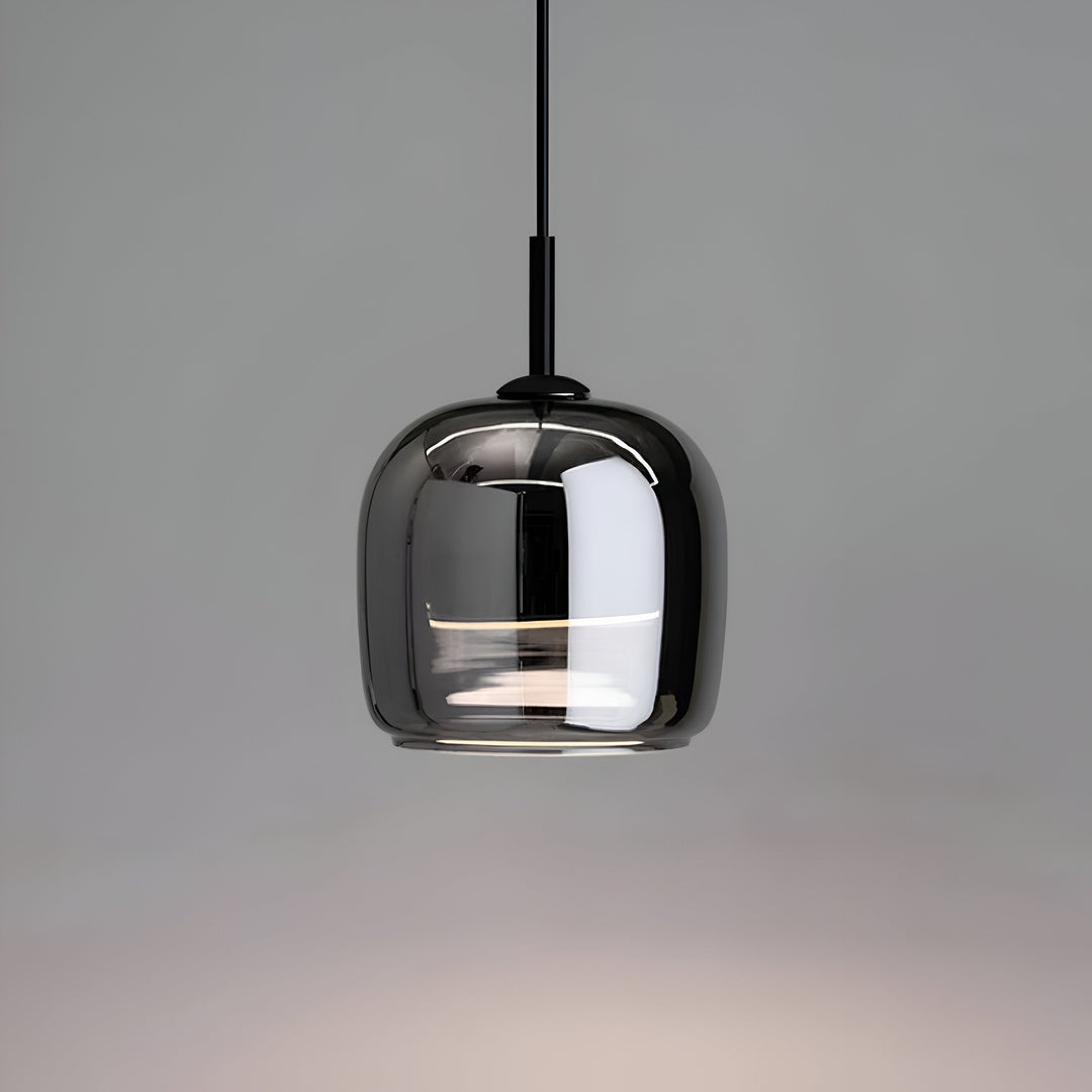 Black Gray Glass Pendant Light - Indoor Hanging Lamp