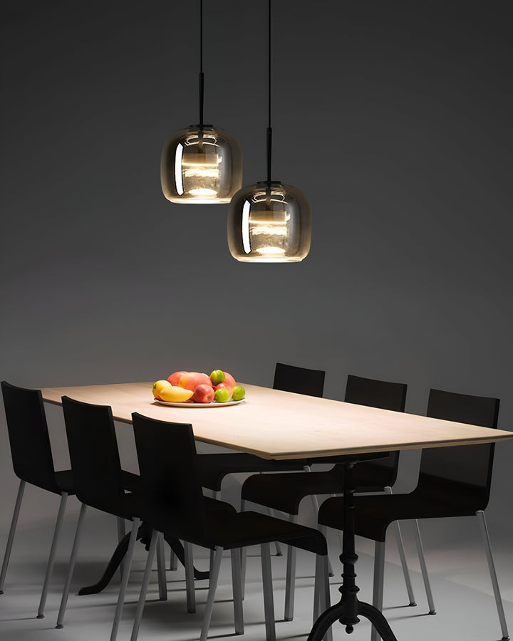 Black Gray Glass Pendant Light - Indoor Hanging Lamp