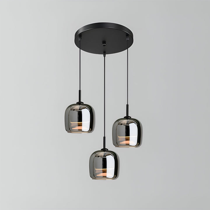 Black Gray Glass Pendant Light - Indoor Hanging Lamp