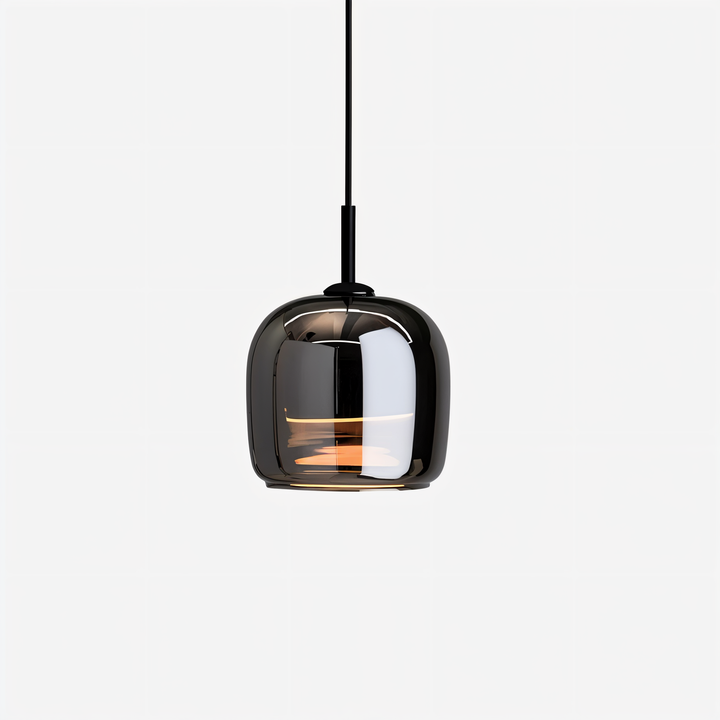 Black Gray Glass Pendant Light - Indoor Hanging Lamp