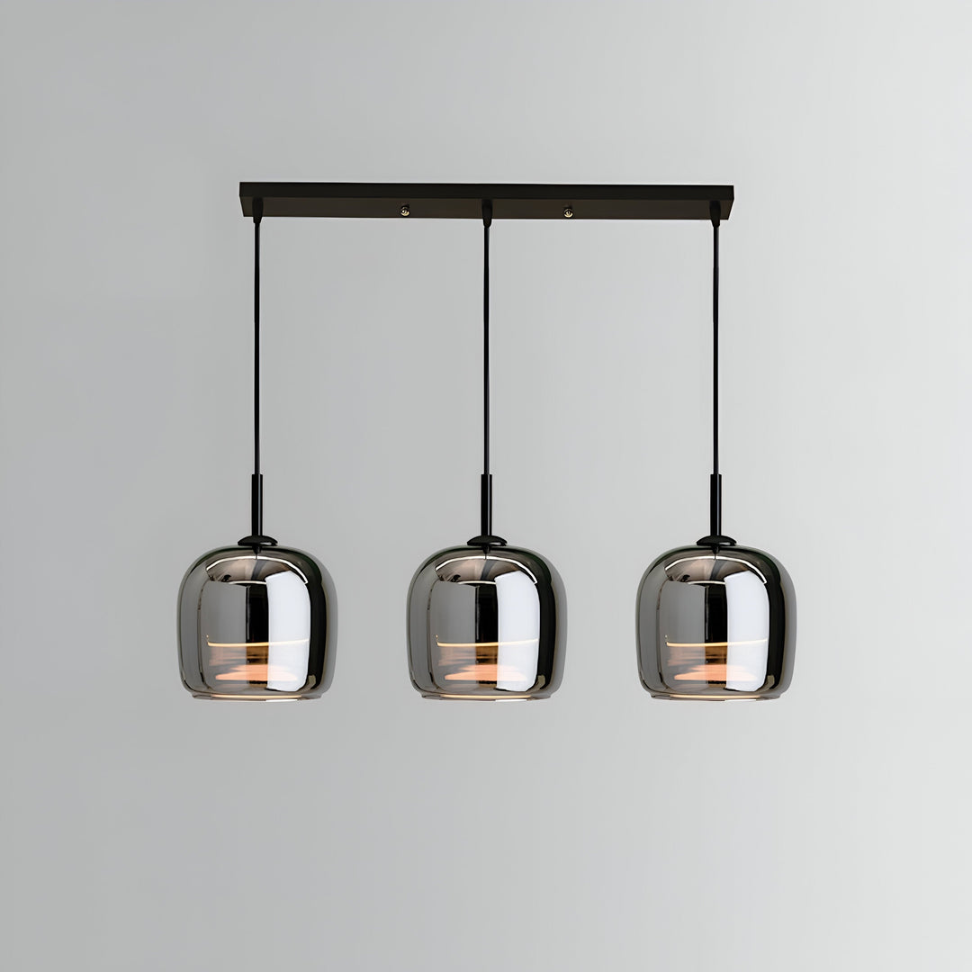 Black Gray Glass Pendant Light - Indoor Hanging Lamp