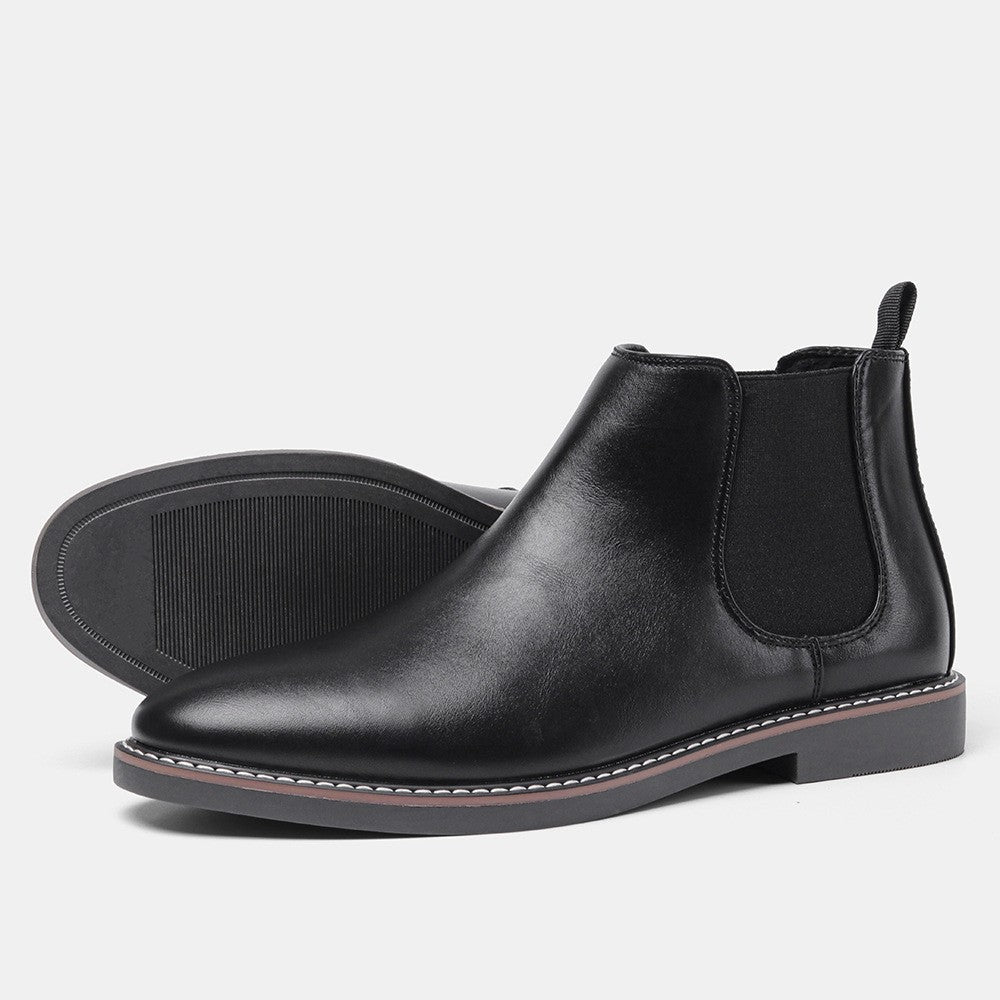Welt Stitched Vegan Leather Chelsea Boots for Men