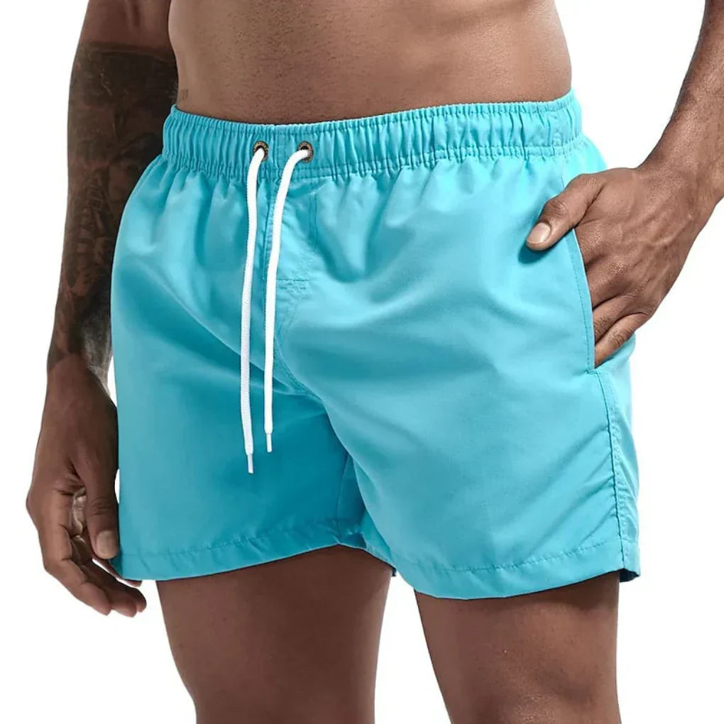 Men's Beach Swimming Shorts Elastic Drawstring