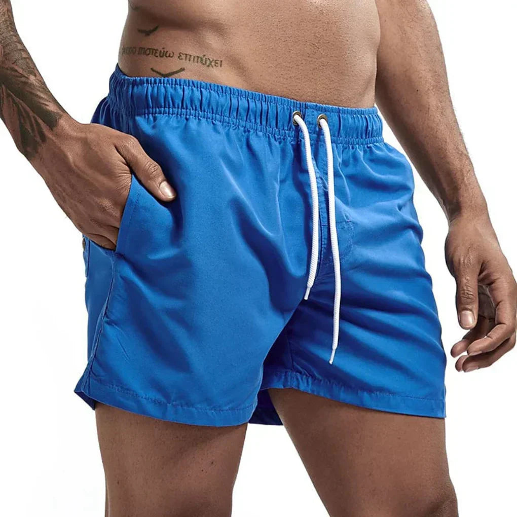 Men's Beach Swimming Shorts Elastic Drawstring