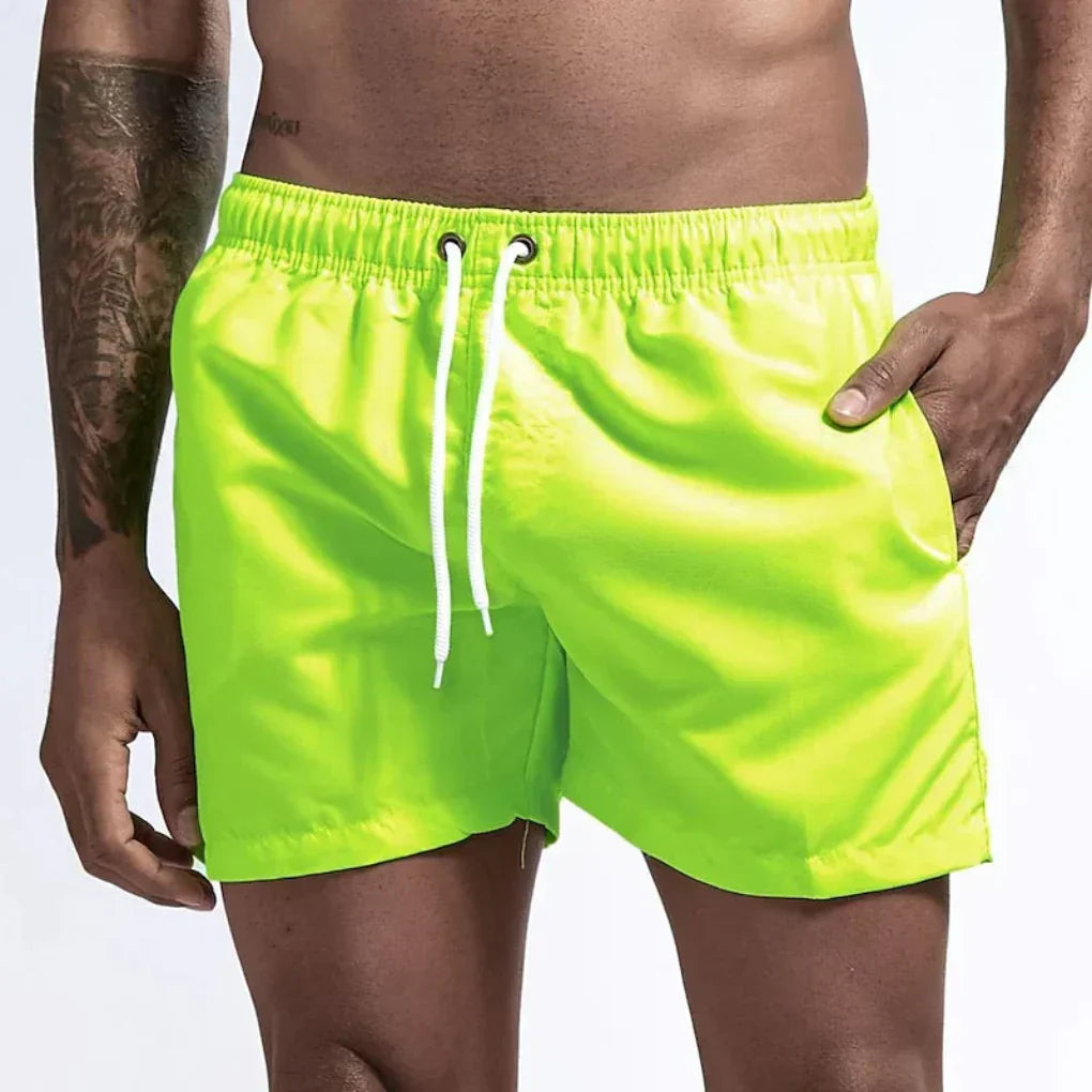 Men's Beach Swimming Shorts Elastic Drawstring