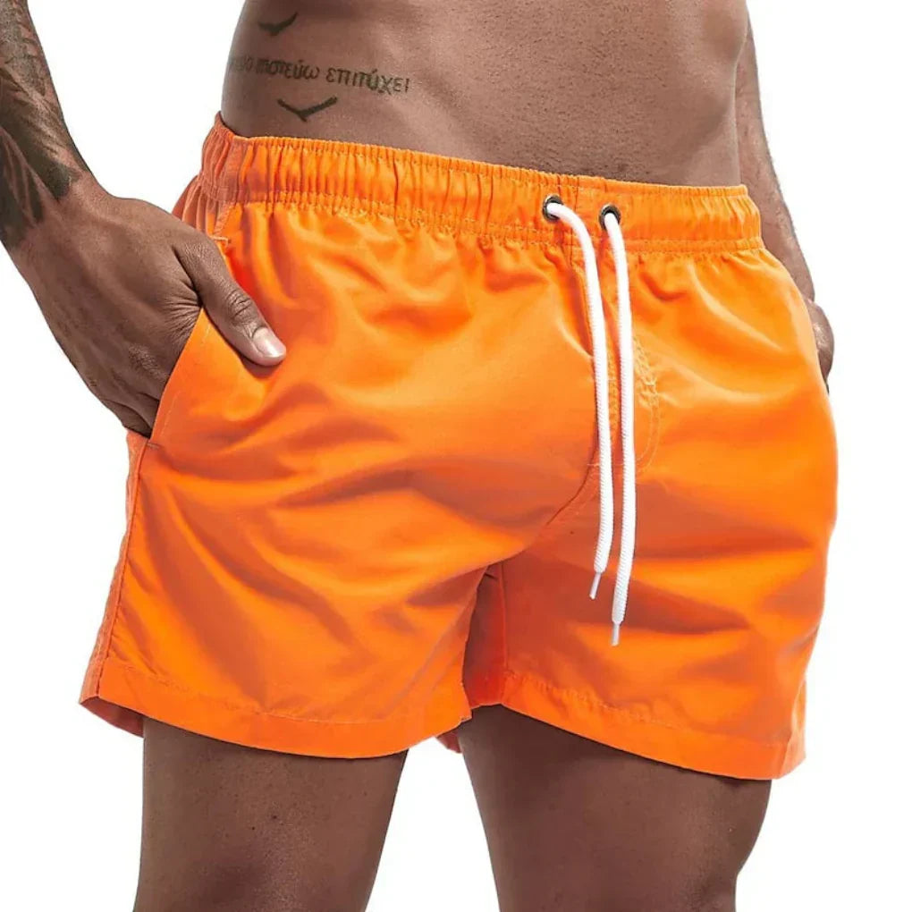 Men's Beach Swimming Shorts Elastic Drawstring