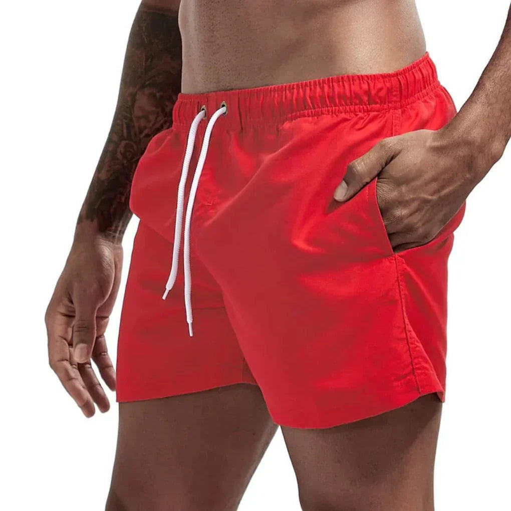 Men's Beach Swimming Shorts Elastic Drawstring