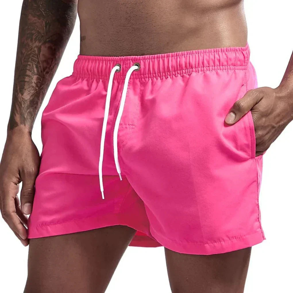 Men's Beach Swimming Shorts Elastic Drawstring