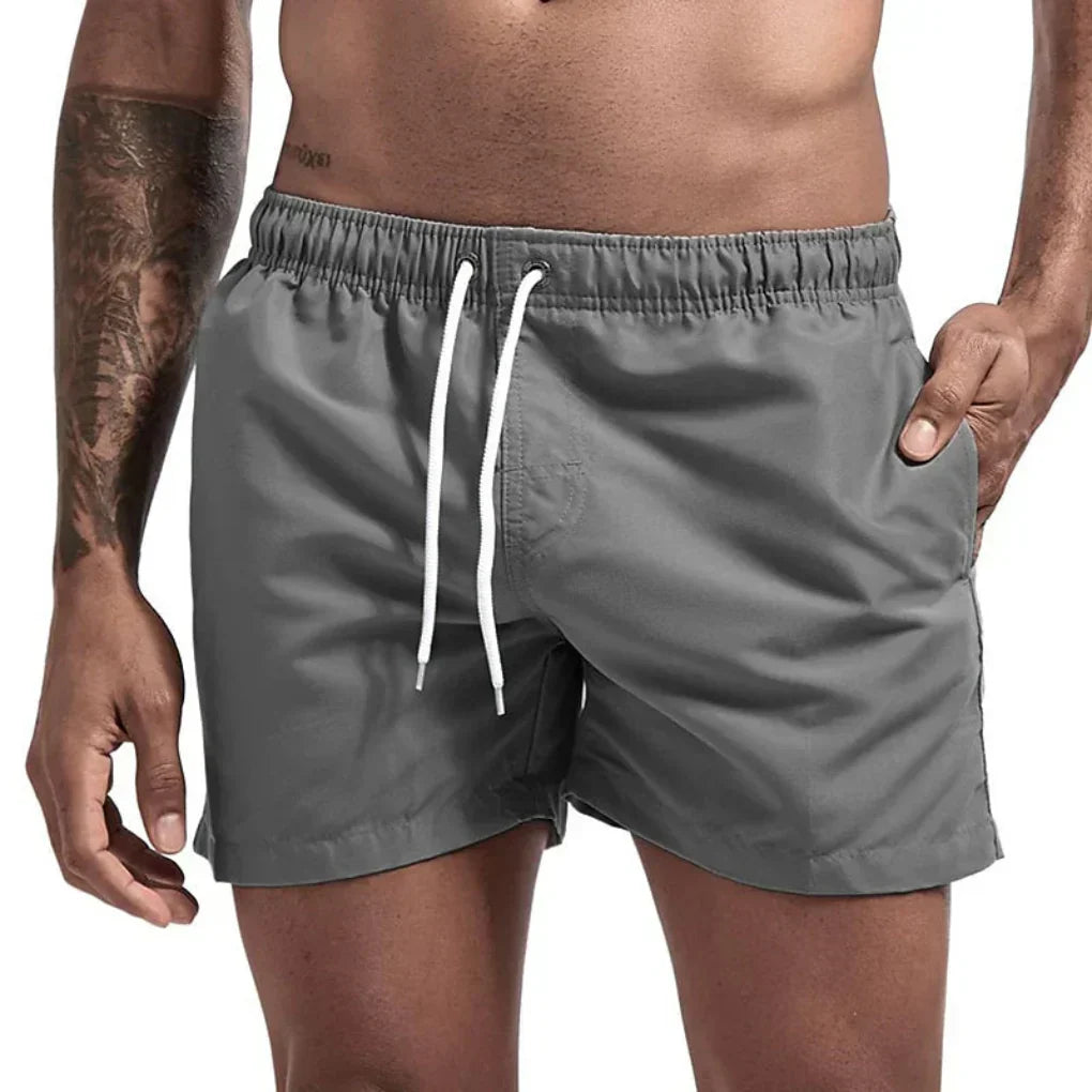 Men's Beach Swimming Shorts Elastic Drawstring