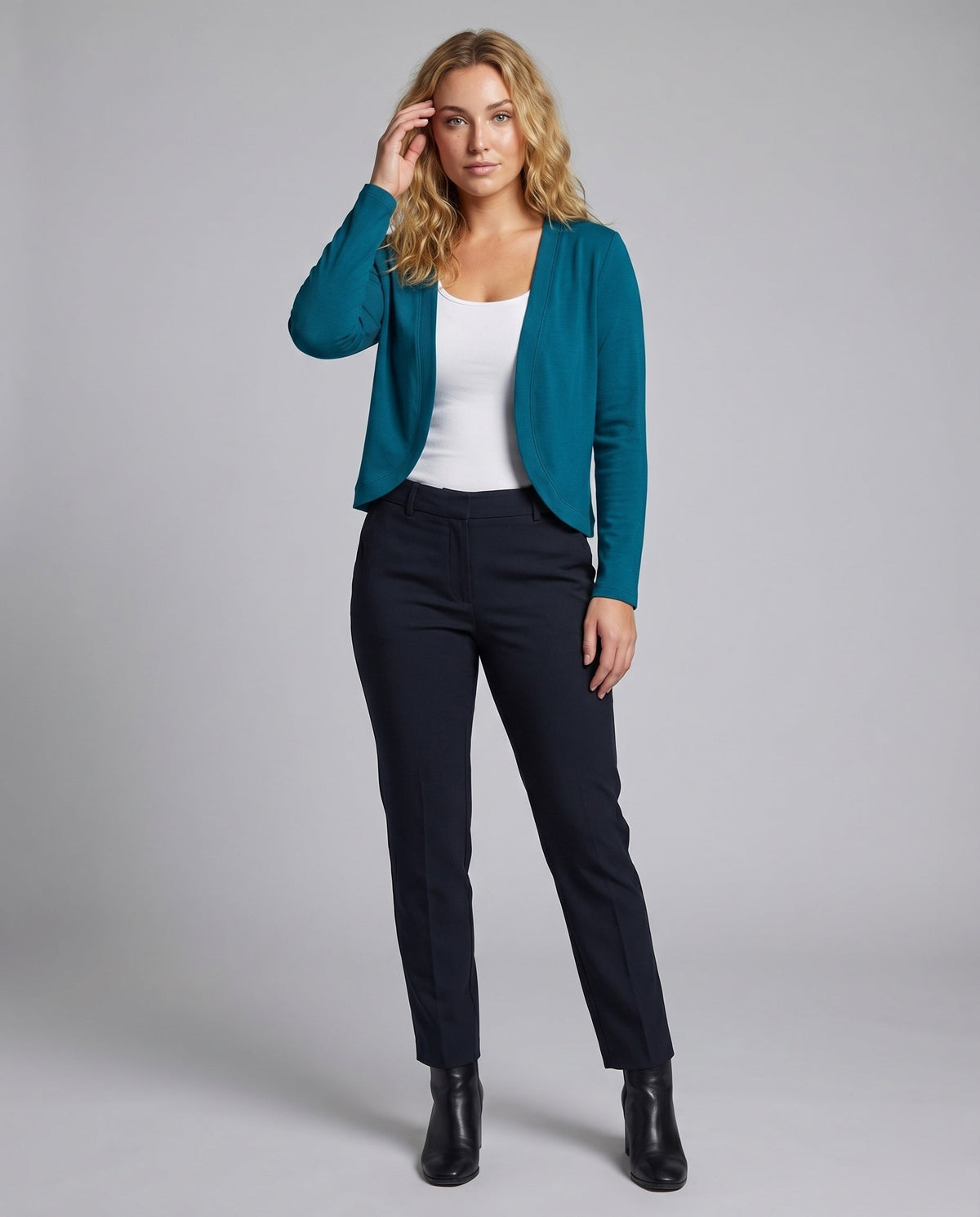 Bolero Blazer Womens Shawl Collar Open Front Tailored Fitted