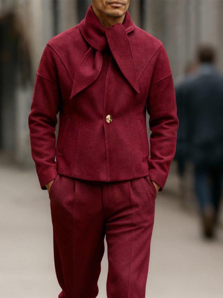 Men's Bow Tie Collar Blazer & Pants Set
