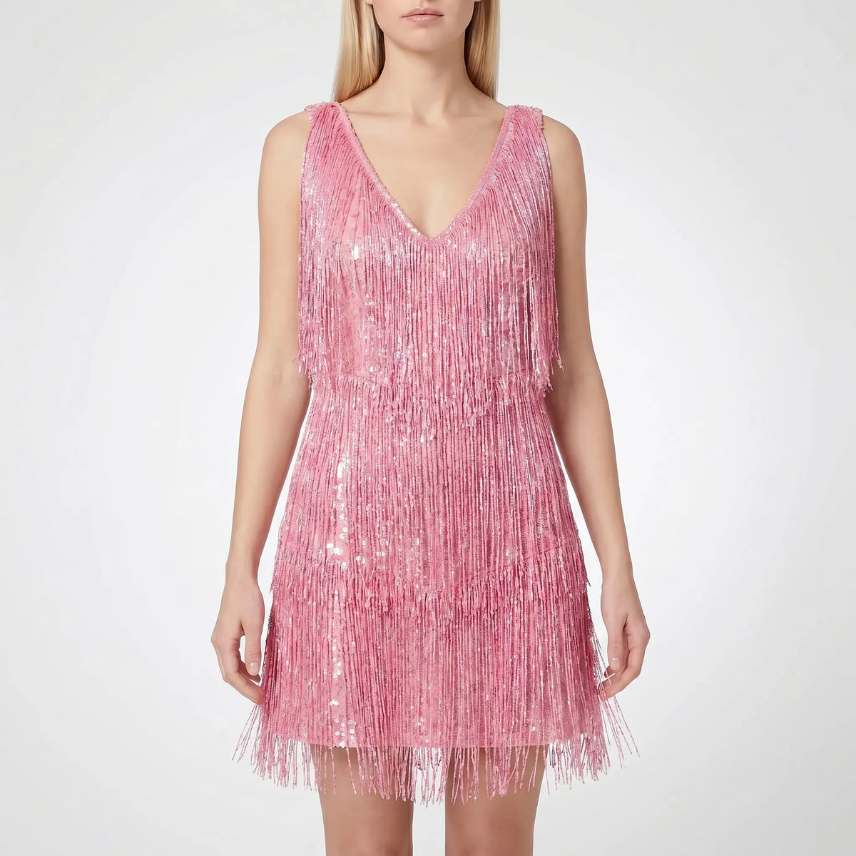 Women's Sequin Fringe Cocktail Dress Mini